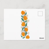 Met de hand getrokken Sinaasappel Botanische Abstr Briefkaart (Achterkant)