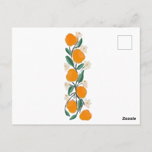 Met de hand getrokken Sinaasappel Botanische Abstr Briefkaart (Achterkant)