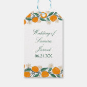 Met de hand getrokken Sinaasappel Botanische Abstr Cadeaulabel (Voorkant)