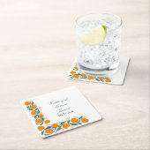 Met de hand getrokken Sinaasappel Botanische Abstr Kartonnen Onderzetters (Insitu)