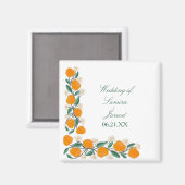 Met de hand getrokken Sinaasappel Botanische Abstr Magneet (Voorkant / Achterkant)