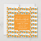 Met de hand getrokken Sinaasappel Botanische Abstr Magnetische Uitnodiging (Voorkant)