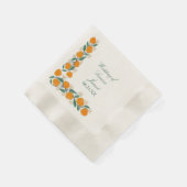 Met de hand getrokken Sinaasappel Botanische Abstr Servet (Hoek)