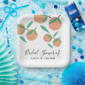 Met de hand getrokken Sinaasappels Botanisch Citru Papieren Bordje (Feest)