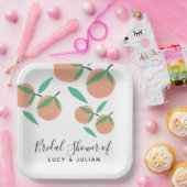 Met de hand getrokken Sinaasappels Botanisch Citru Papieren Bordje (Feest)