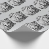 met de hand getrokken sneeuwluipaard cadeaupapier (Hoek)