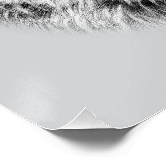 met de hand getrokken sneeuwluipaard perfect poster (Hoek)