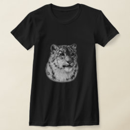 met de hand getrokken sneeuwluipaard t-shirt