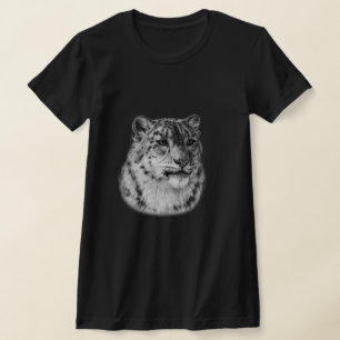 met de hand getrokken sneeuwluipaard t-shirt