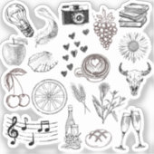 Met de hand getrokken stickers (Voorkant)