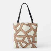 Met de hand getrokken strepen zijn bruine room tote bag (Achterkant)