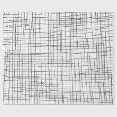 Met de hand getrokken stroompjes raster lijnen zwa cadeaupapier (Vlak)