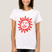 Met de hand getrokken Sun Motif - Red T-shirt (Voorkant)