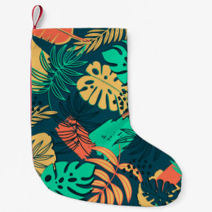 Met de hand getrokken tropisch vlak patroon. Palmb Kleine Kerstsok