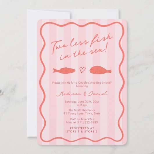 Met de hand getrokken twee minder vissen in het Ze Kaart (Voorkant)