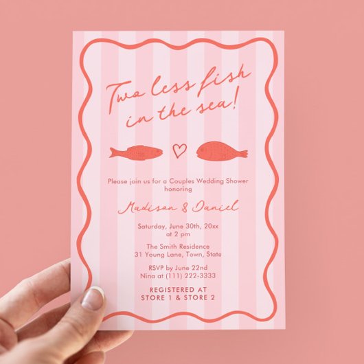 Met de hand getrokken twee minder vissen in het Ze Kaart