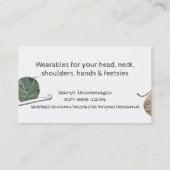 Met de hand getrokken twistgaren hank skein haakha visitekaartje (Achterkant)