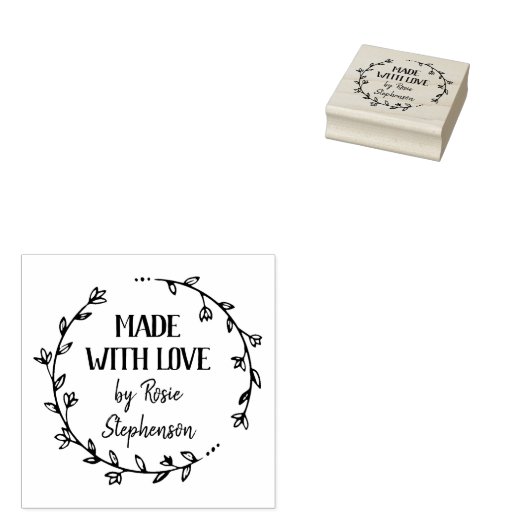 Met de hand getrokken ventilator, met liefde gemaa rubberstempel (Gestempeld)