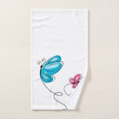 met de hand getrokken vlinder bad handdoek (Handdoek)