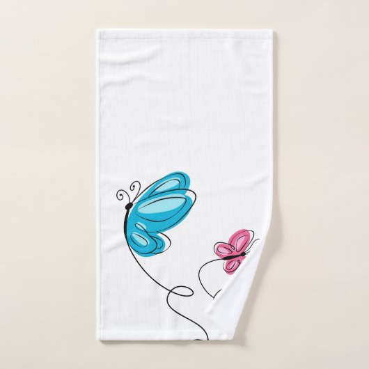 met de hand getrokken vlinder bad handdoek (Handdoek)