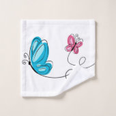 met de hand getrokken vlinder bad handdoek (Wasdoekje)