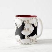 Met de hand getrokken vogeltea Duck Tweekleurige Koffiemok (Voorkant rechts)