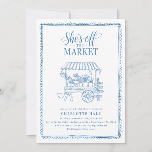 met de hand getrokken Vrijgezellenfeest Kaart (Voorkant)