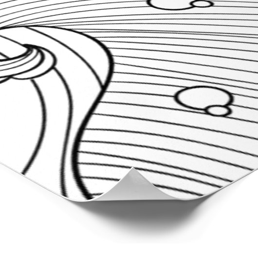 Met de hand getrokken vuurtoren Doodle 2 Poster (Hoek)