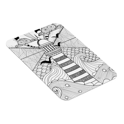 Met de hand getrokken vuurtoren magneet (Rechterzijde)