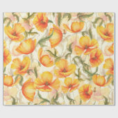 Met de hand getrokken waterverf floraal naadloos p cadeaupapier (Vlak)