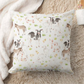 Met de hand getrokken waterverven dieren op het bo kussen (Deken)