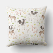 Met de hand getrokken waterverven dieren op het bo kussen (Achterkant)