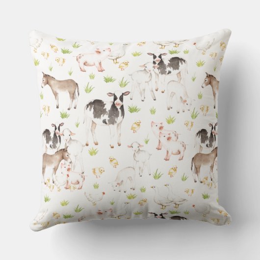 Met de hand getrokken waterverven dieren op het bo kussen (Achterkant)