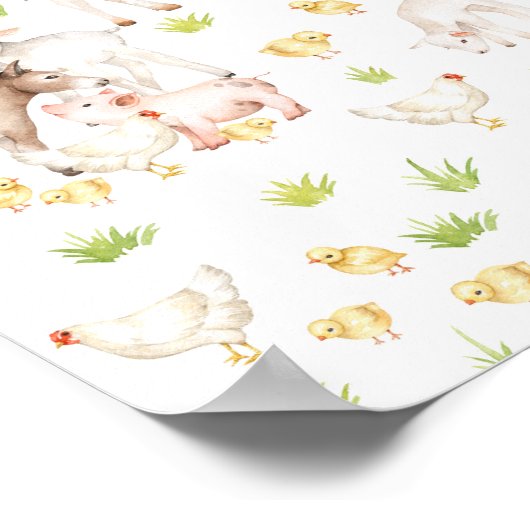 Met de hand getrokken waterverven dieren op het bo poster (Hoek)