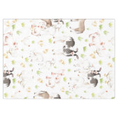 Met de hand getrokken waterverven dieren op het bo tafelkleed (Voorkant (Horizontaal))