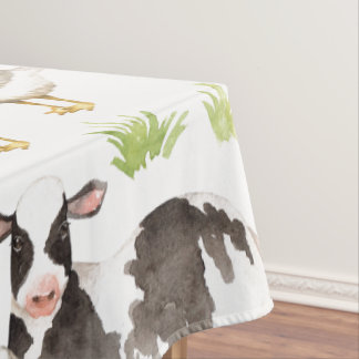 Met de hand getrokken waterverven dieren op het bo tafelkleed