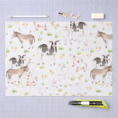 Met de hand getrokken waterverven dieren op het bo tissuepapier (Craft)