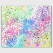 Met de hand getrokken waterverven voor het ontwerp cadeaupapier (Vlak)