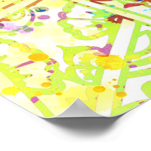 Met de hand getrokken waterverven voor het ontwerp poster (Hoek)