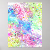 Met de hand getrokken waterverven voor het ontwerp poster (Voorkant)
