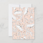 Met de hand getrokken wilde bloemen Lichte Perzikk RSVP Kaartje (Achterkant)