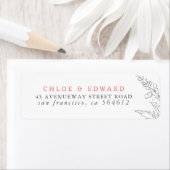 Met de hand getrokken wilde bloemen Minimalistisch Etiket (Insitu)