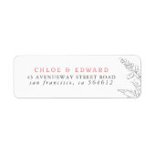 Met de hand getrokken wilde bloemen Minimalistisch Etiket (Voorkant)