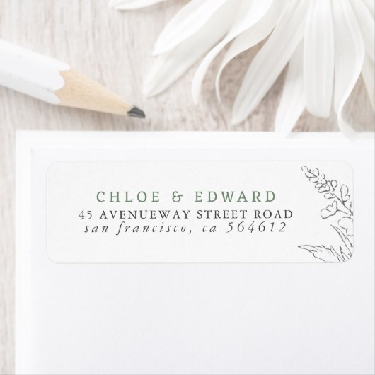 Met de hand getrokken wilde bloemen minimalistisch etiket (Insitu)