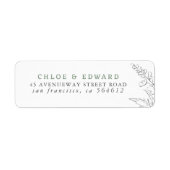 Met de hand getrokken wilde bloemen minimalistisch etiket (Voorkant)