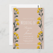 Met de hand getrokken wilde flora botanische tinta briefkaart (Voorkant / Achterkant)