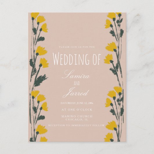 Met de hand getrokken wilde flora botanische tinta briefkaart (Voorkant)