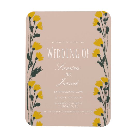 Met de hand getrokken wilde flora botanische tinta magneet (Verticaal)