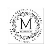 Met de hand getrokken Wreath | Aangepast retouradr Rubberstempel (Afrduk)