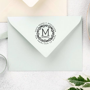 Met de hand getrokken Wreath   Aangepast retouradr Rubberstempel